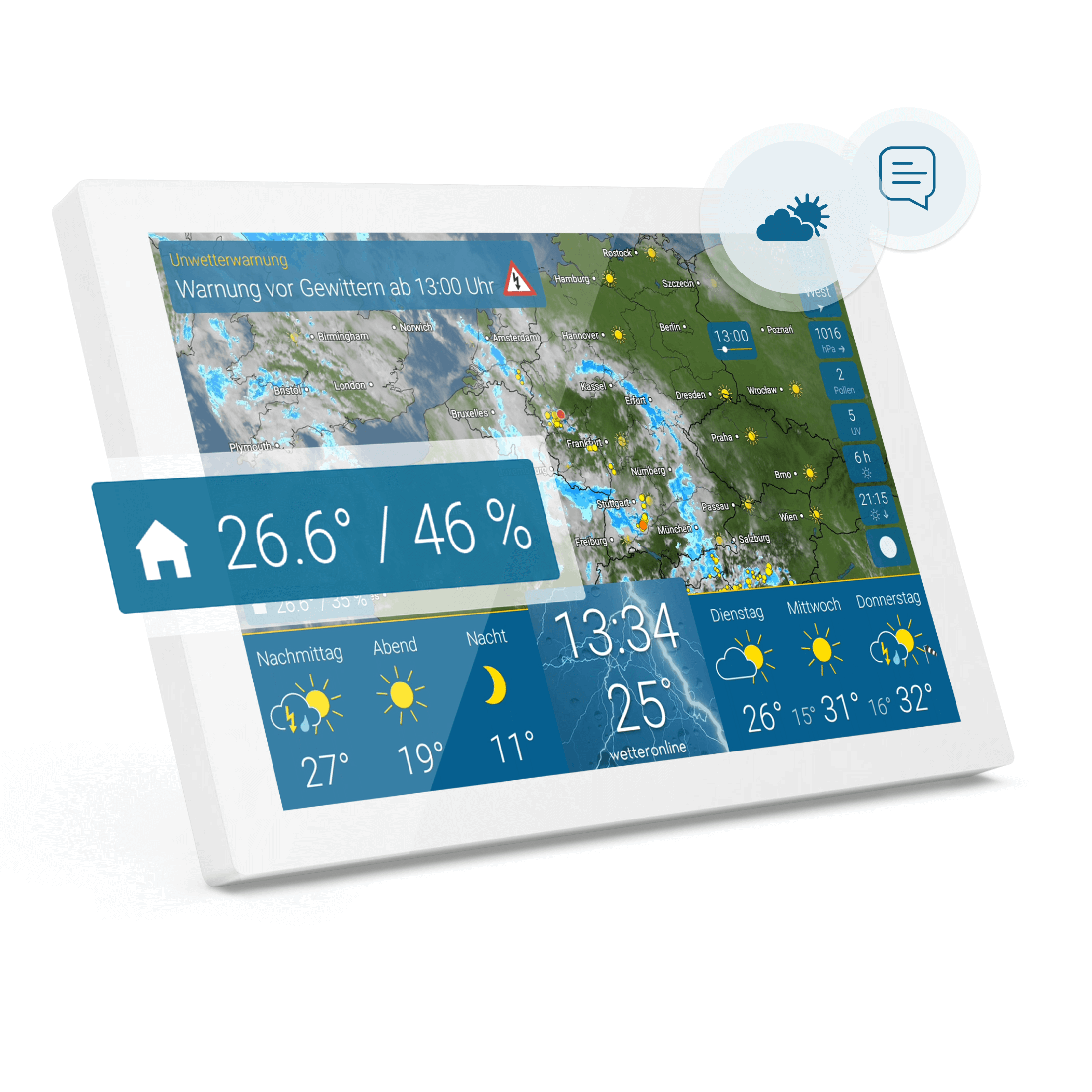 vejr & radar home + vægmonteringssæt